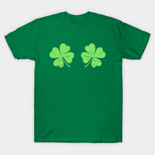 Lucky Irish Shamrocks Boobs T-Shirt by MasliankaStepan